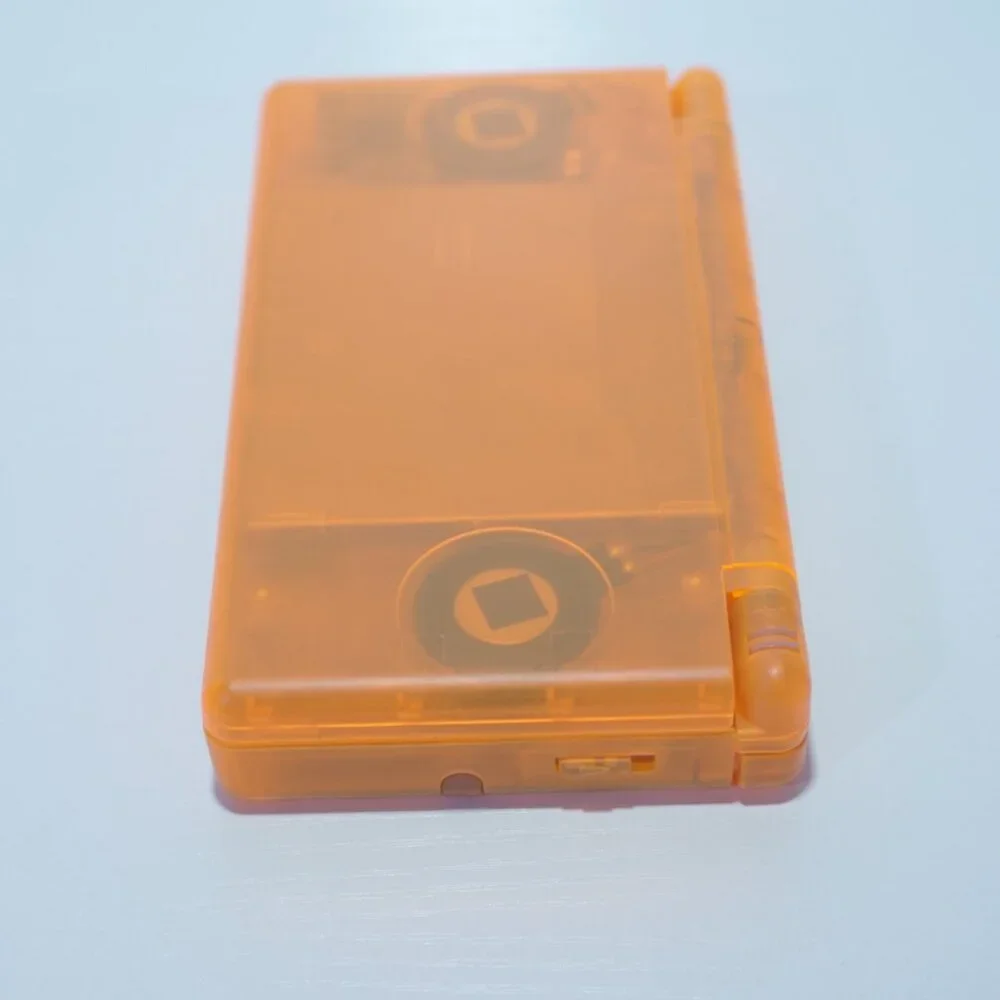 Nintendo DS Lite Transparent Clear Orange Handheld System with Charger & Stylus